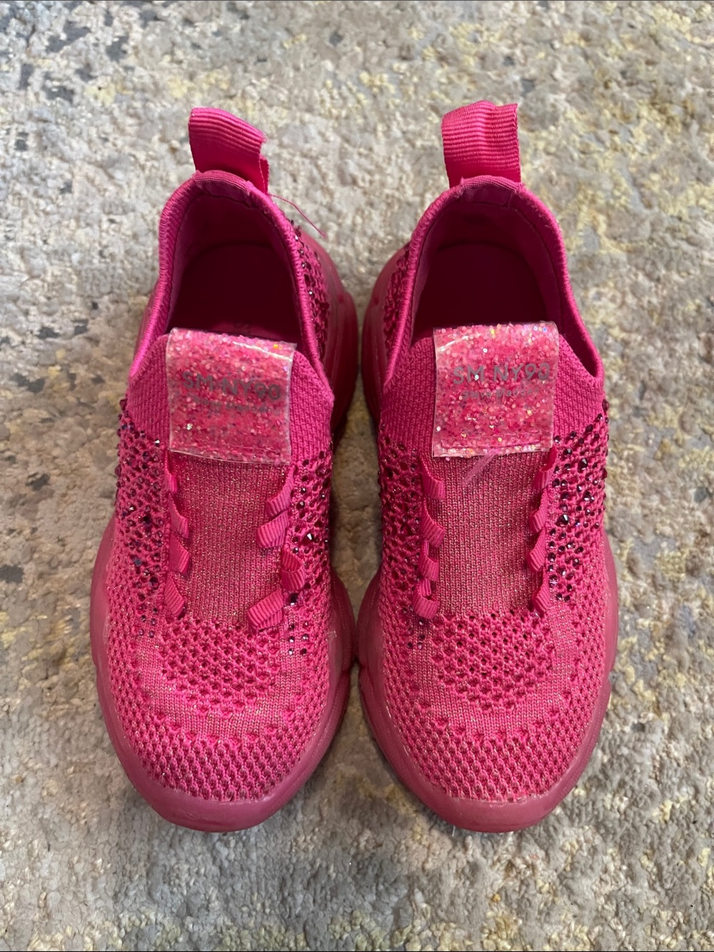 Girls hot pink slip on sneakers
